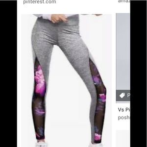 VS Pink Ultimate Floral Mesh Leggings EXC Medium